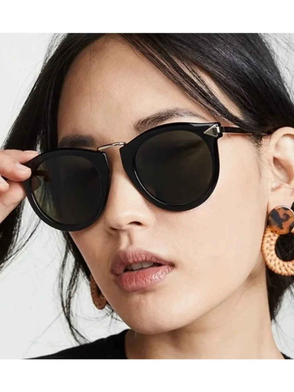 Karen Walker Black Harvest Sunglasses with Case